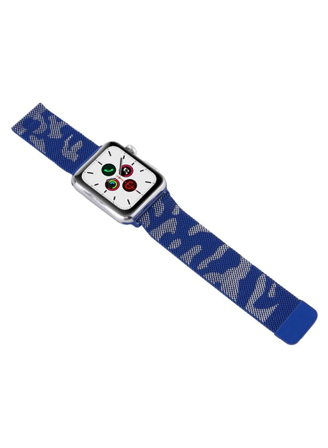 Perfii - Replacement Band For Apple iWatch Series 5/4/3/2/1 42-44mm Blue Camouflage - Image 1