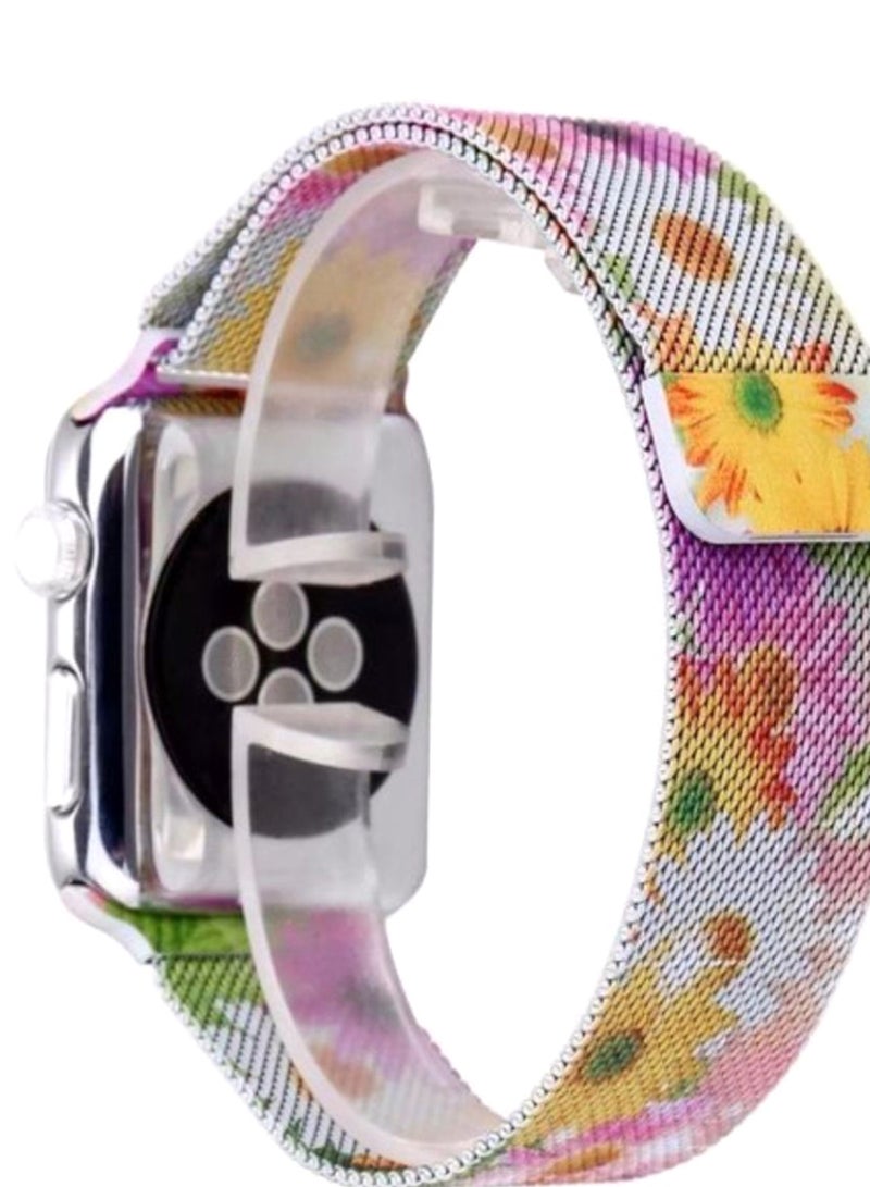 Perfii - Replacement Band For Apple iWatch Series 5/4/3/2/1 42-44mm Chrysanthemum - Image 1