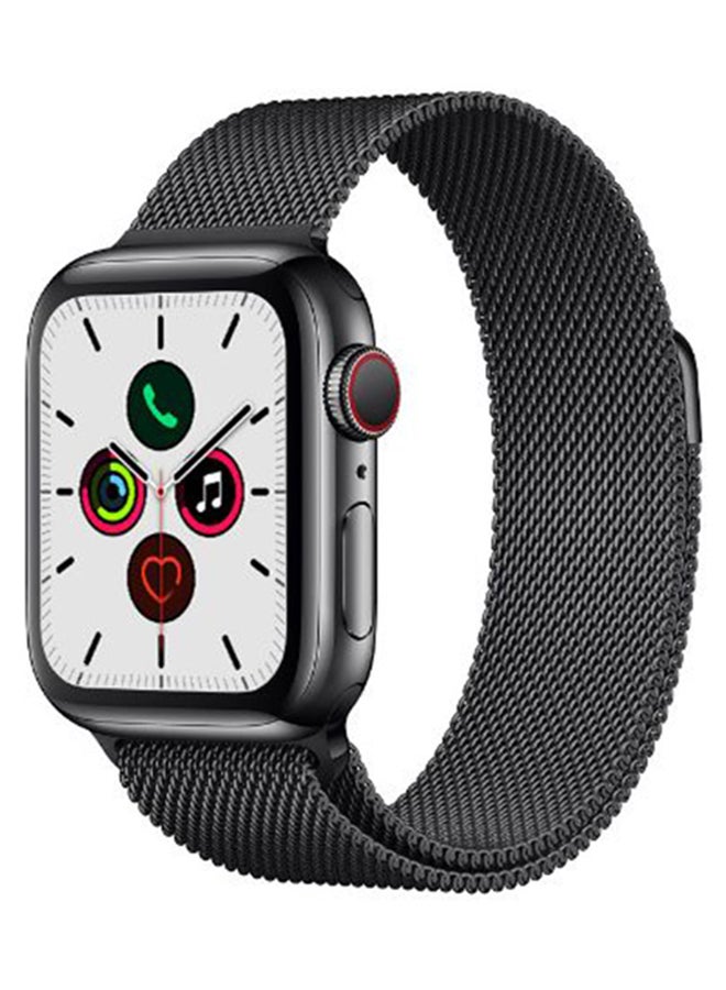 Perfii - Stainless Steel Replacement Band For Apple iWatch Series 5/4/3/2/1 Black - Image 1