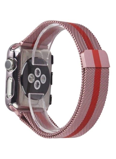 Replacement Band For Apple iWatch Series 5/4/3/2/1 38-40mm Rose Gold/Red