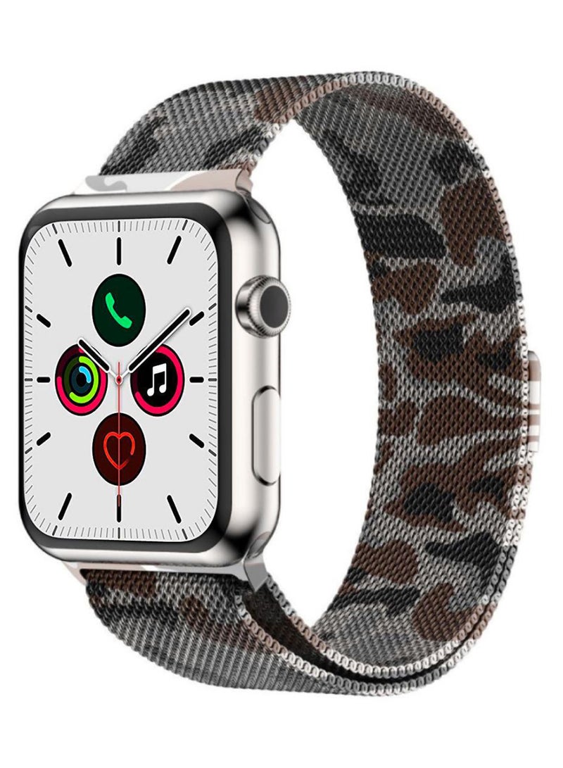 Perfii - Replacement Band For Apple iWatch Series 5/4/3/2/1 38-40mm Brown Camouflage - Image 1
