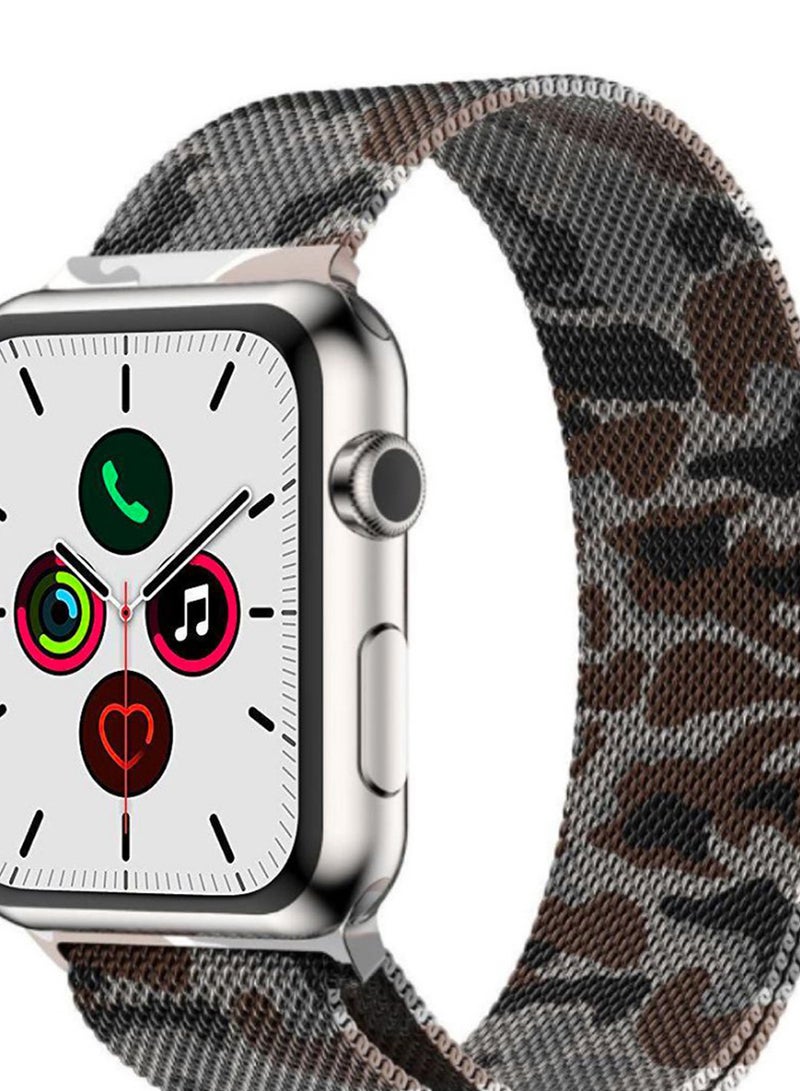 Perfii - Replacement Band For Apple iWatch Series 5/4/3/2/1 38-40mm Brown Camouflage - Image 1
