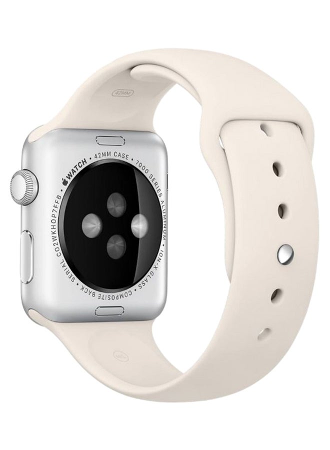 Perfii - Silicone Replacement Band For Apple Watch Series 5/4/3/2/1 Antique White - Image 1