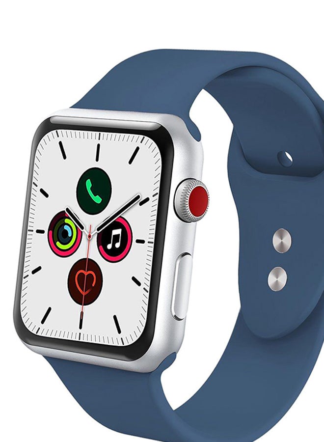 Perfii - Replacement Band For Apple iWatch Series 5/4/3/2/1 42-44mm Ocean Blue - Image 1