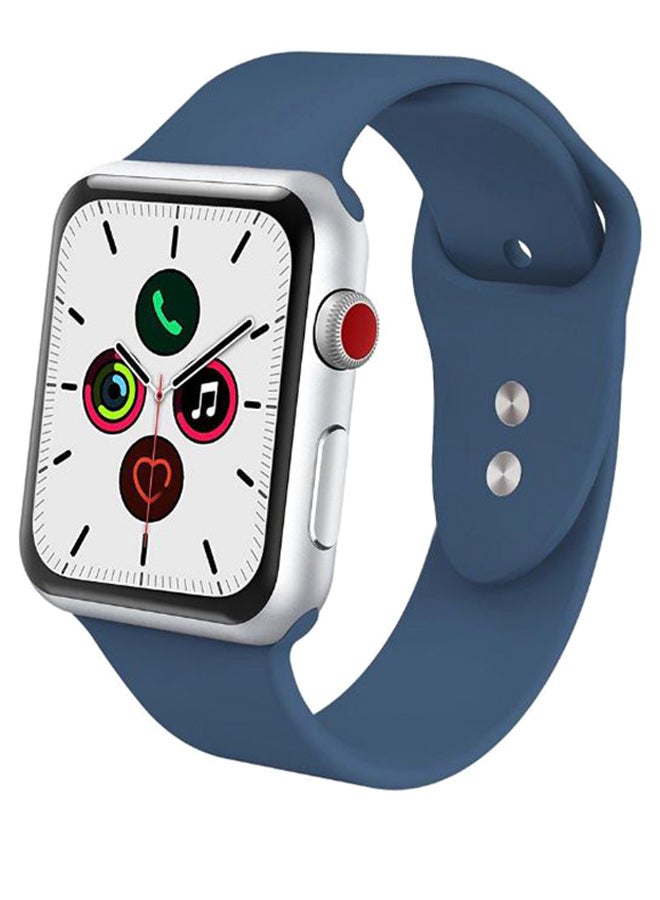 Perfii - Replacement Band For Apple iWatch Series 5/4/3/2/1 42-44mm Ocean Blue - Image 1