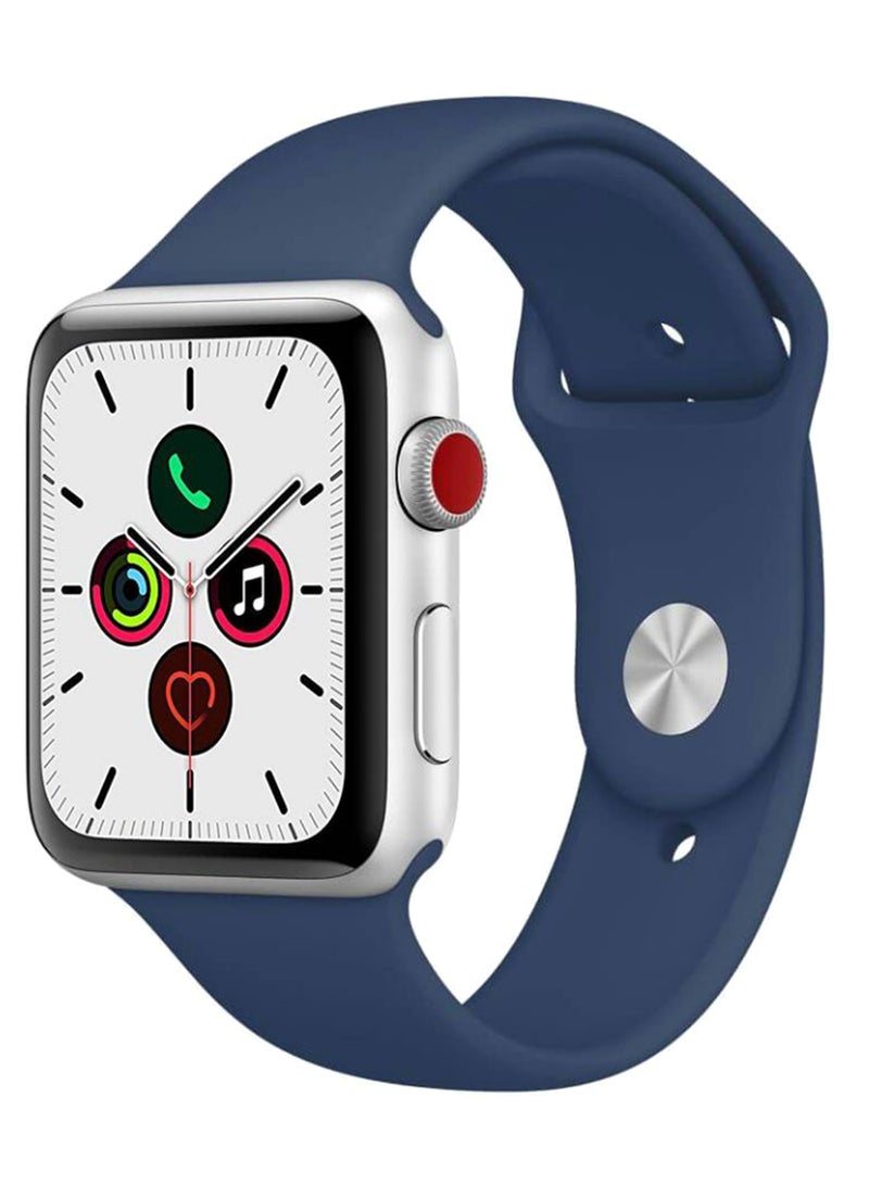Perfii - Silicone Replacement Band For Apple iWatch Series 5/4/3/2/1 Blue Cobalt - Image 1