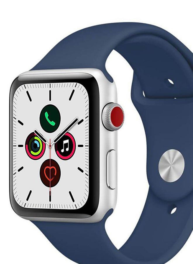 Perfii - Silicone Replacement Band For Apple iWatch Series 5/4/3/2/1 Blue Cobalt - Image 1