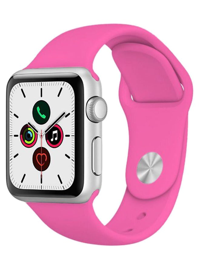 Perfii - Replacement Band For Apple iWatch Series 5/4/3/2/1 42-44mm Barbie Pink - Image 1