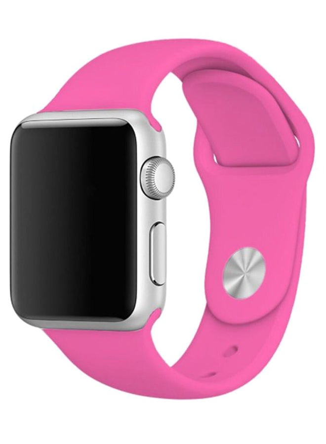 Perfii - Replacement Band For Apple iWatch Series 5/4/3/2/1 42-44mm Barbie Pink - Image 1