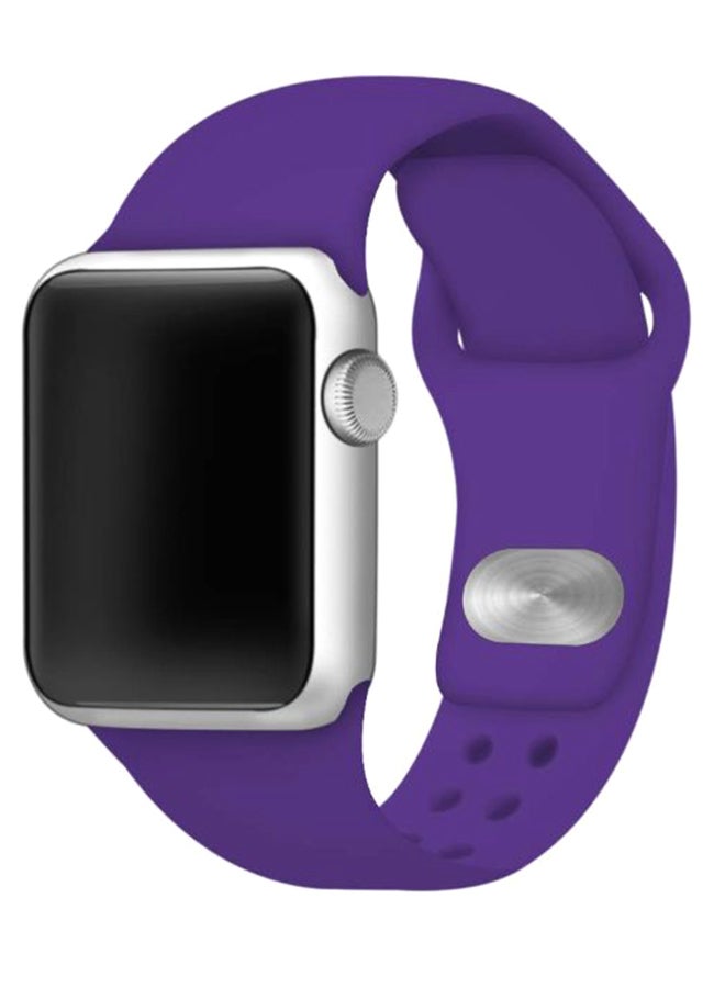 Perfii - Replacement Band For Apple iWatch Series 5/4/3/2/1 42-44mm Purple - Image 1