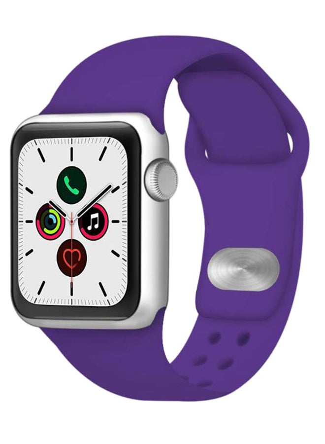 Perfii - Replacement Band For Apple iWatch Series 5/4/3/2/1 42-44mm Purple - Image 1