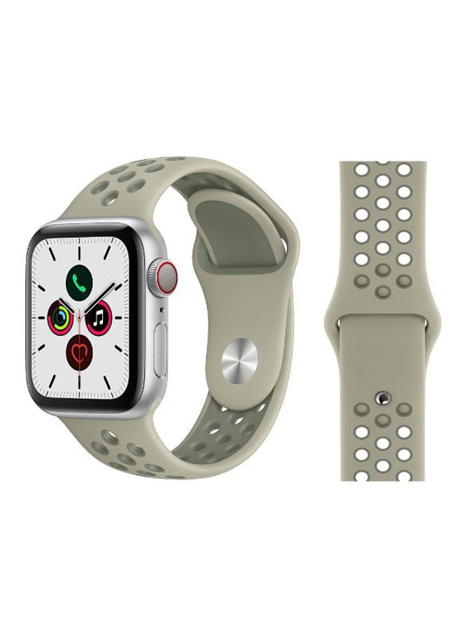 Perfii - Dot Pattern Replacement Band For Apple iWatch Series 5/4/3/2/1 42-44mm Spruce Fog - Image 1