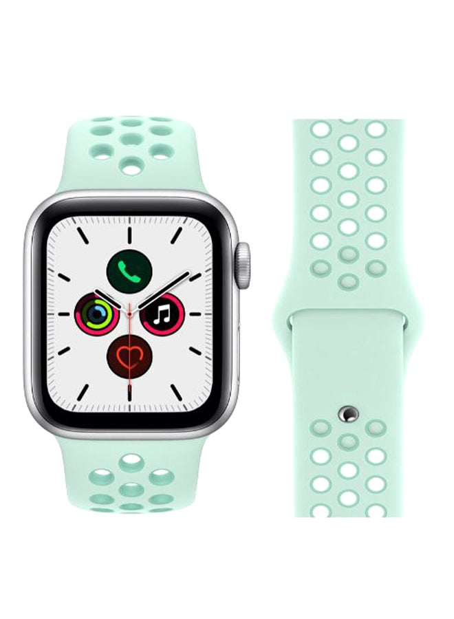 Perfii - Dot Pattern Replacement Band For Apple iWatch Series 5/4/3/2/1 42-44mm Teal Tint - Image 1
