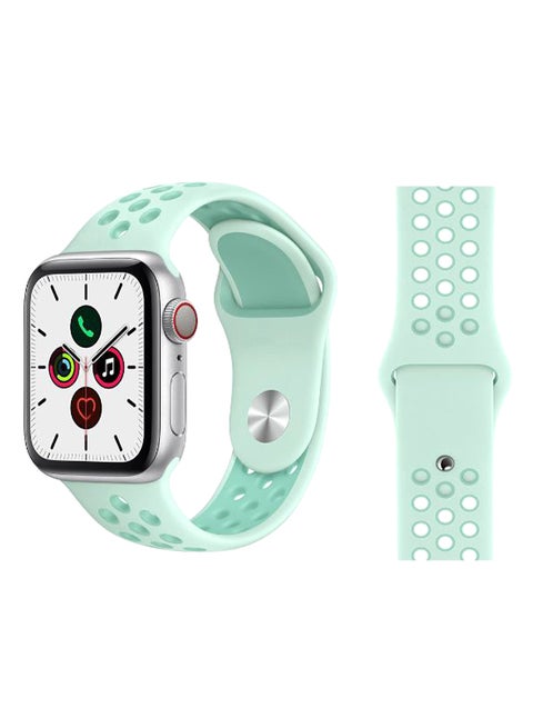 Dot Pattern Replacement Band For Apple iWatch Series 5/4/3/2/1 42-44mm Teal Tint