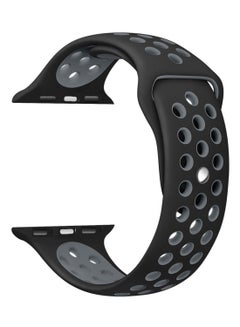 Perfii Dot Pattern Replacement Band For Apple iWatch Series 5/4/3/2/1 38-40mm Black/Cool Grey  - Image 2