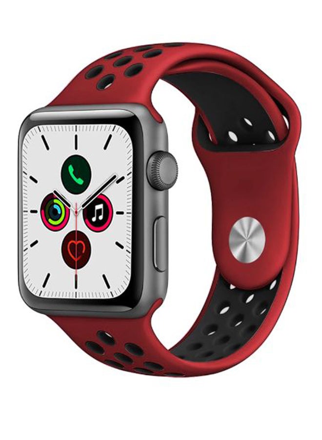 Perfii - Dot Pattern Replacement Band For Apple iWatch Series 5/4/3/2/1 38-40mm Red/Black - Image 1