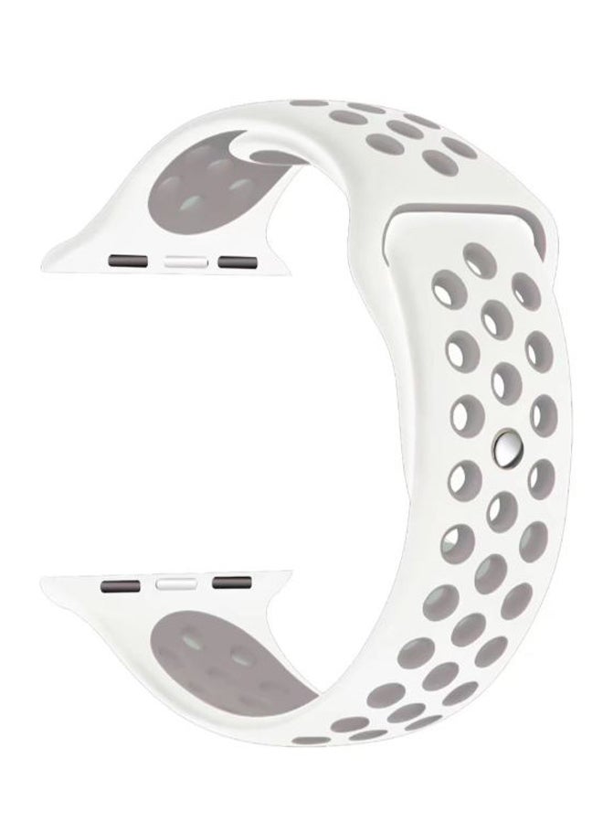 Perfii - Dot Pattern Replacement Band For Apple iWatch Series 5/4/3/2/1 38-40mm White Lavender/Grey - Image 1