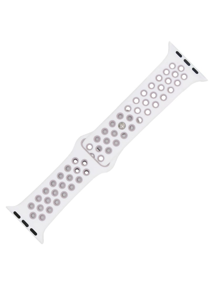 Perfii - Dot Pattern Replacement Band For Apple iWatch Series 5/4/3/2/1 38-40mm White Lavender/Grey - Image 1