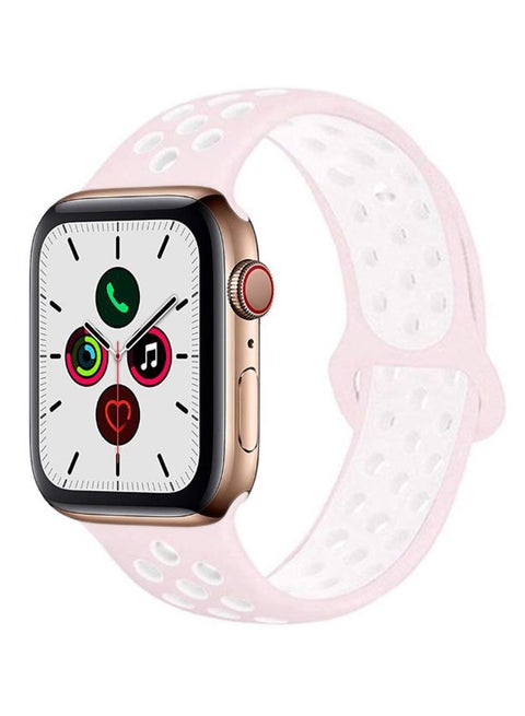 Dot Pattern Replacement Band For Apple iWatch Series 5/4/3/2/1 38-40mm Light Pink/White