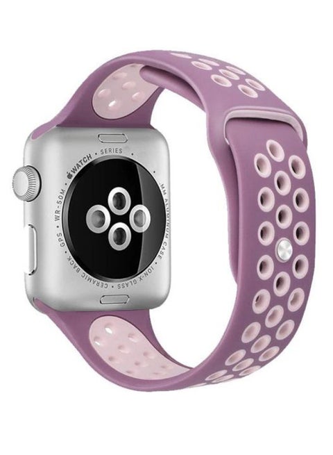 Dot Pattern Replacement Band For Apple iWatch Series 5/4/3/2/1 38-40mm Violet Plum Fog/White