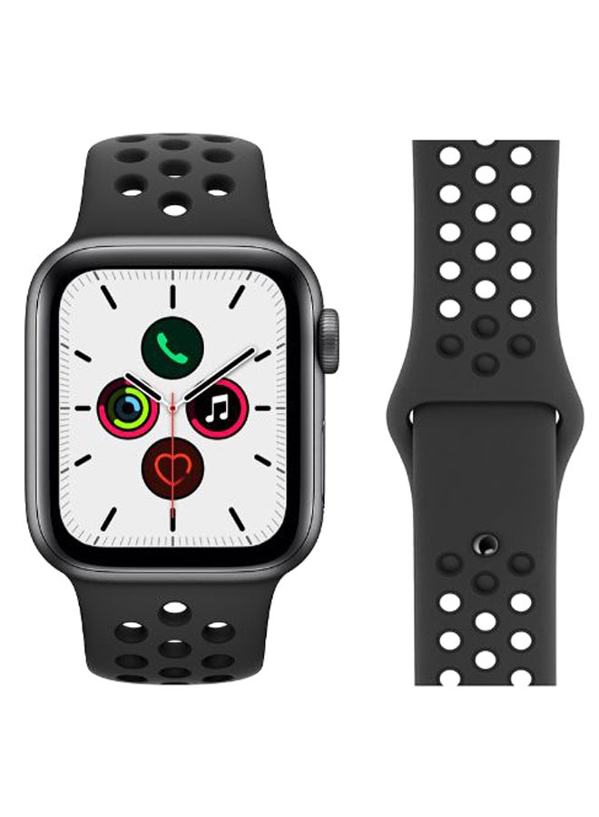 Perfii - Dot Pattern Silicone Replacement Band For Apple iWatch Series 5/4/3/2/1 38-40mm Obsidian Black - Image 1