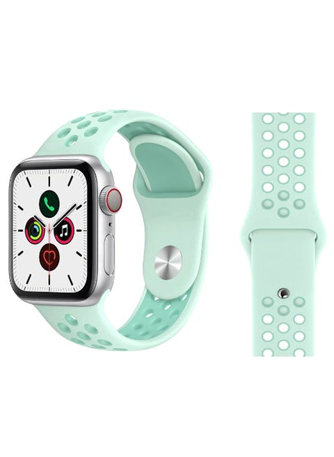 Dot Pattern Replacement Band For Apple iWatch Series 5/4/3/2/1 38-40mm Teal Tint