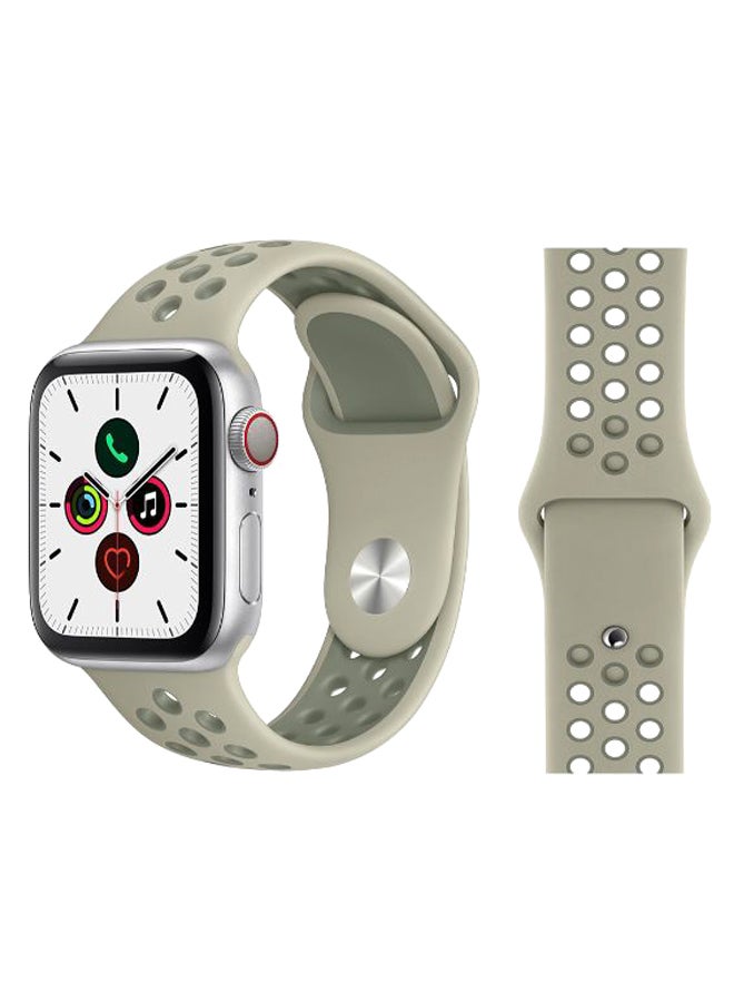Perfii - Dot Pattern Replacement Band For Apple iWatch Series 5/4/3/2/1 38-40mm Spruce Fog - Image 1