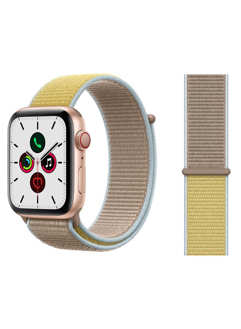 Perfii - Nylon Replacement Band For Apple iWatch Series 5/4/3/2/1 Camel/Brown - Image 1