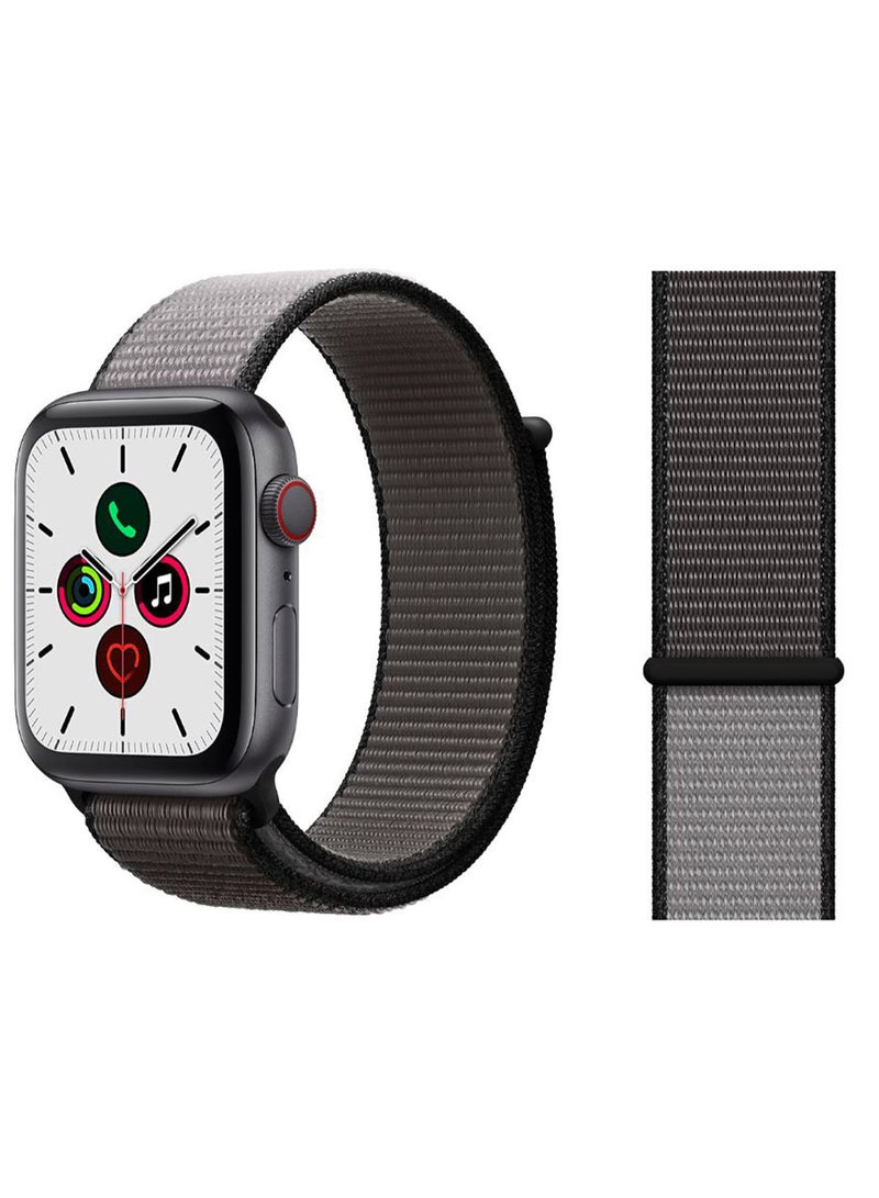 Perfii - Nylon Replacement Band For Apple iWatch Series 5/4/3/2/1 Anchor Grey - Image 1