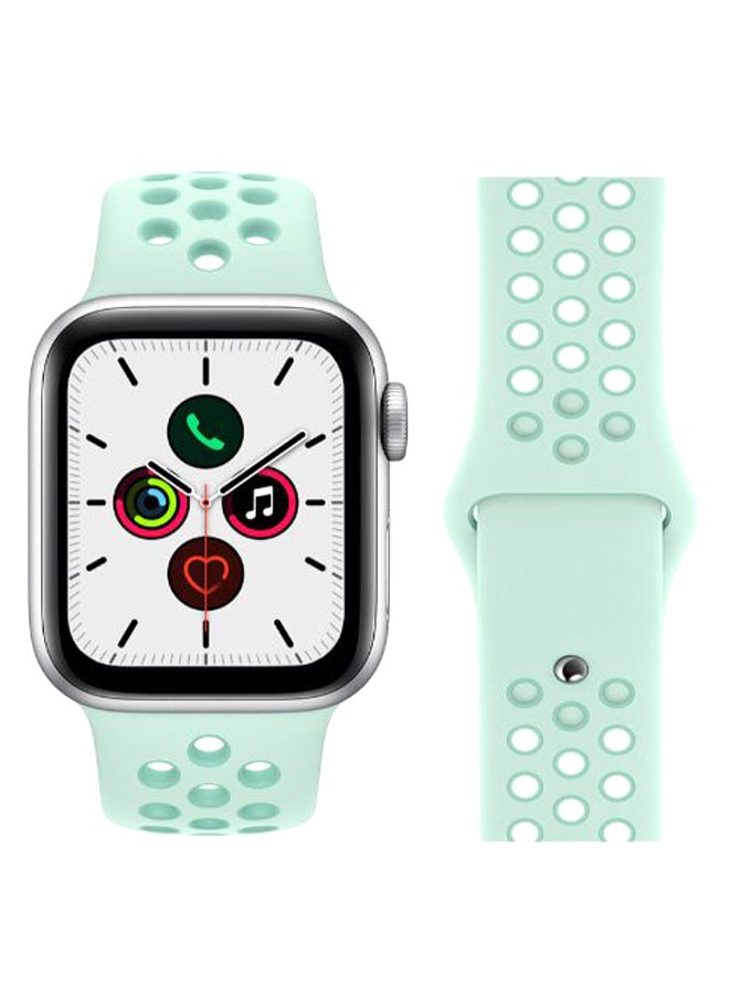 Perfii - Dot Pattern Replacement Band For Apple iWatch Series 5/4/3/2/1 38-40mm Teal Tint - Image 1