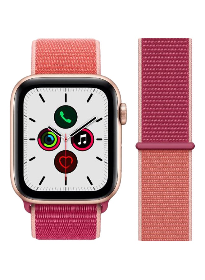 Perfii - Replacement Band For Apple iWatch Series 5/4/3/2/1 42-44mm Pomegranate/Beige - Image 1