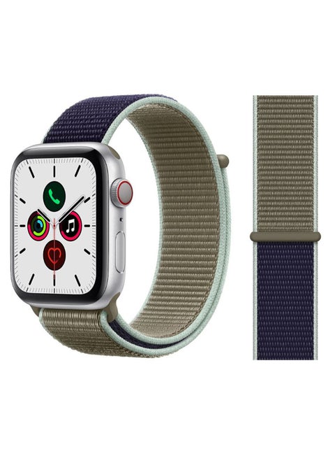 Replacement Band For Apple iWatch Series 5/4/3/2/1 42-44mm New Khaki/Navy