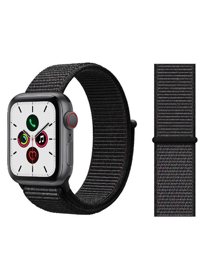 Perfii - Nylon Replacement Band For Apple iWatch Series 5/4/3/2/1 Black - Image 1