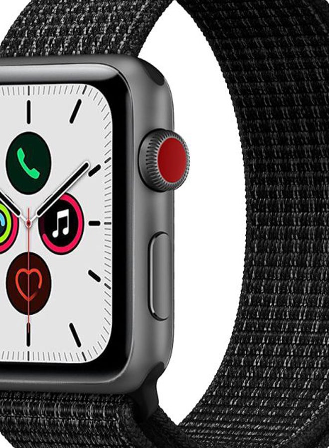 Perfii - Replacement Band For Apple iWatch Series 5/4/3/2/1 42-44mm Black Platinum - Image 1