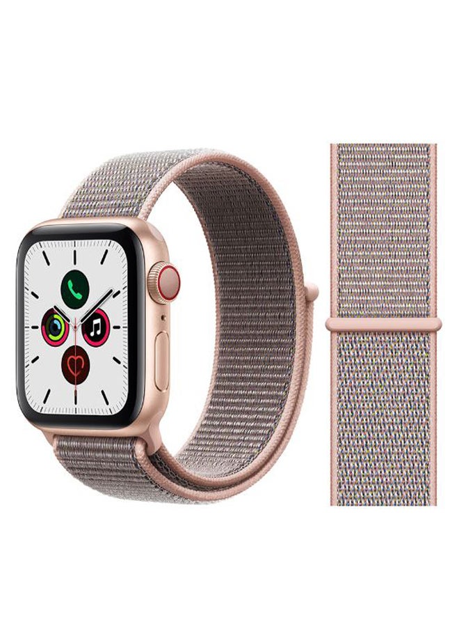 Perfii - Nylon Replacement Band For Apple iWatch Series 7/6/5/4/3/2/1 45mm/44mm/42mm Pink/Sand - Image 1