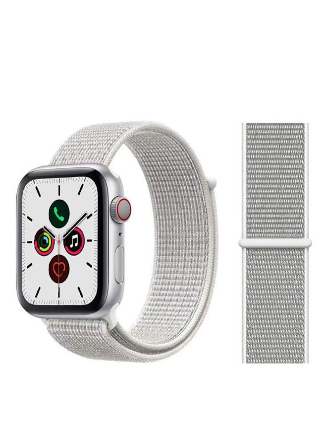 Perfii - Nylon Replacement Band For Apple iWatch Series 5/4/3/2/1 Seummit White - Image 1