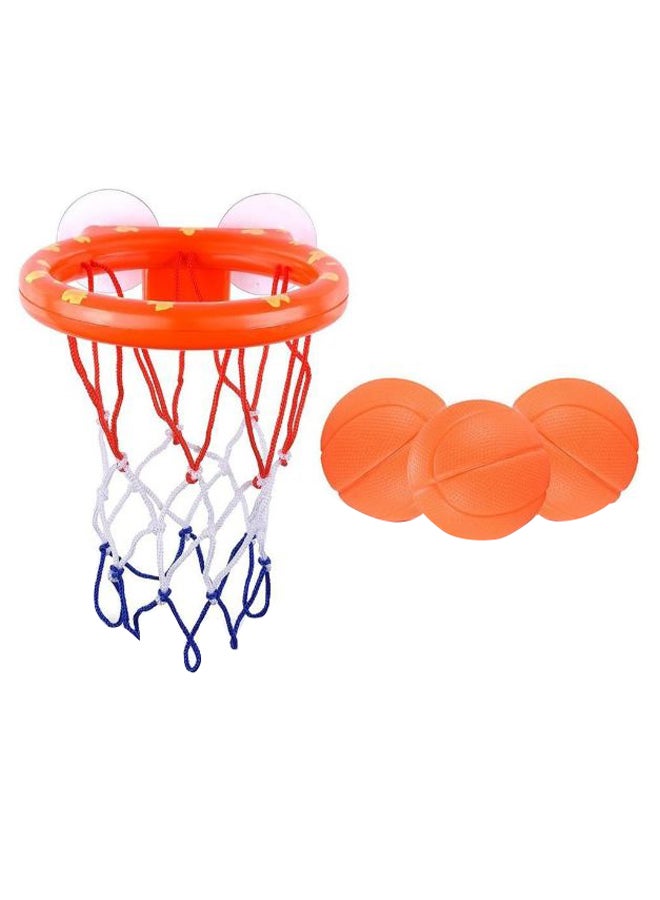 3-Ball And Basketball Hoop Bath Toy Playset  - Image 1