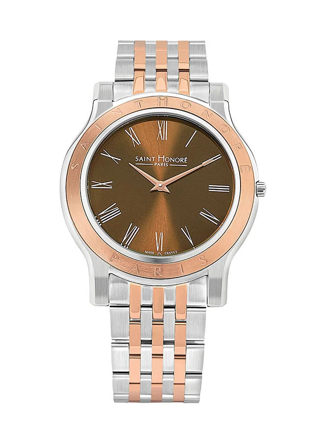 Stainless Steel Analog Wrist Watch H SH DE826101 6MR - 42 mm - Silver/Rose Gold