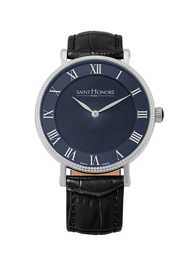 Leather Analog Wrist Watch H SH TR826010 1DFR - 40 mm - Black