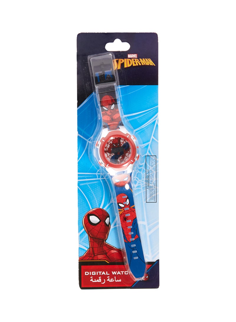 مارفل ساعة يد رقمية بسوار من البلاستيك طراز SA7177 Spiderman-A boys