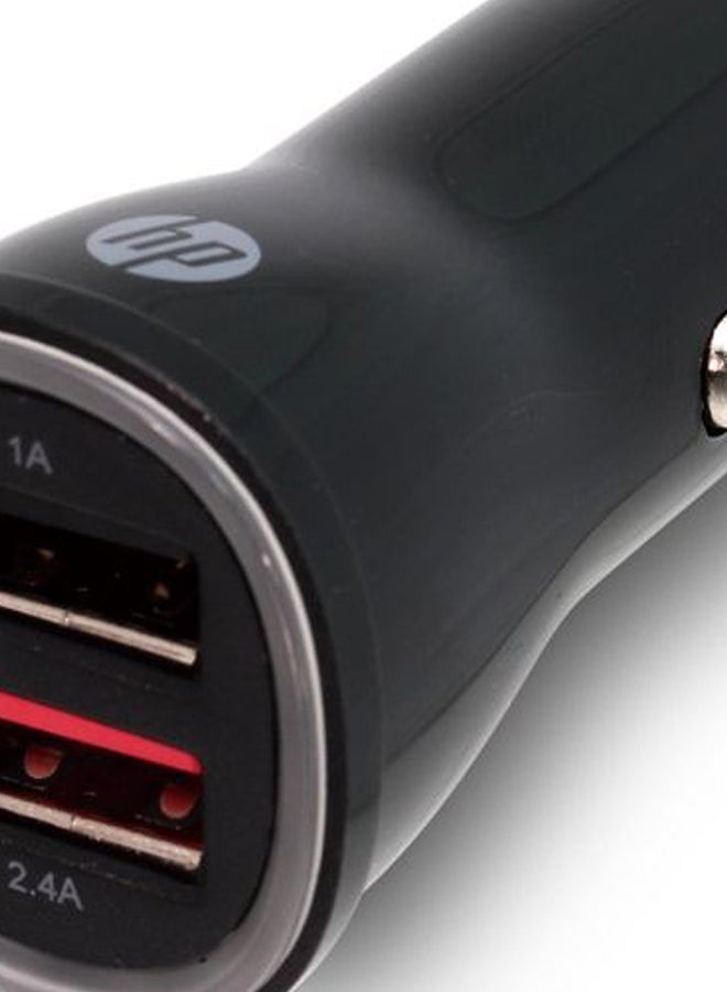 HP Dual USB Car Charger Black - Image 2