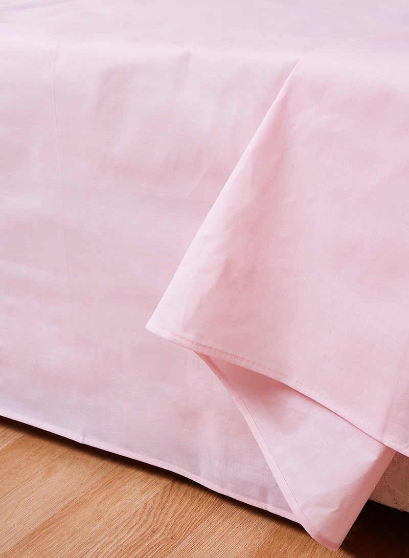 وايت روز طقم شرشف سرير مصبوغ بلون سادة مزيج القطن وردي Double - Image 3