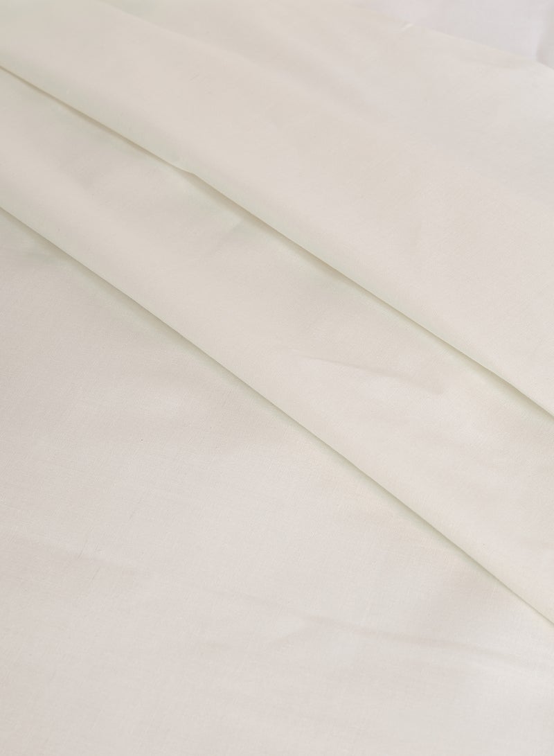 White Rose Solid Dyed Bedsheet Set Cotton Blend Off White Double  - Image 3