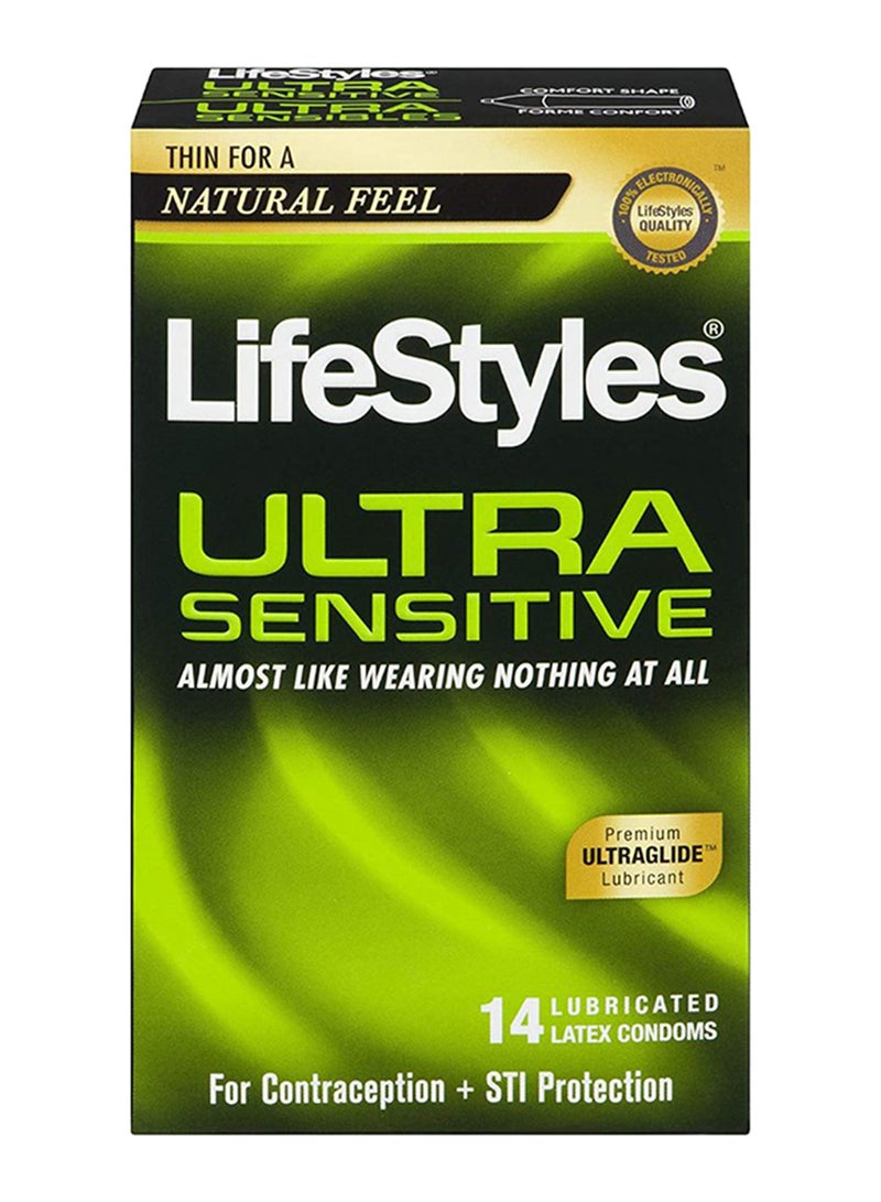 LifeStyles 14-Piece Ultra Sensitive Premium Lubricated Latex Condom Set 