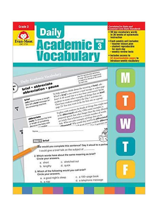 Daily Academic Vocabulary Grade 3 English by Evan-Moor Educational Publishers - 6-1-2007