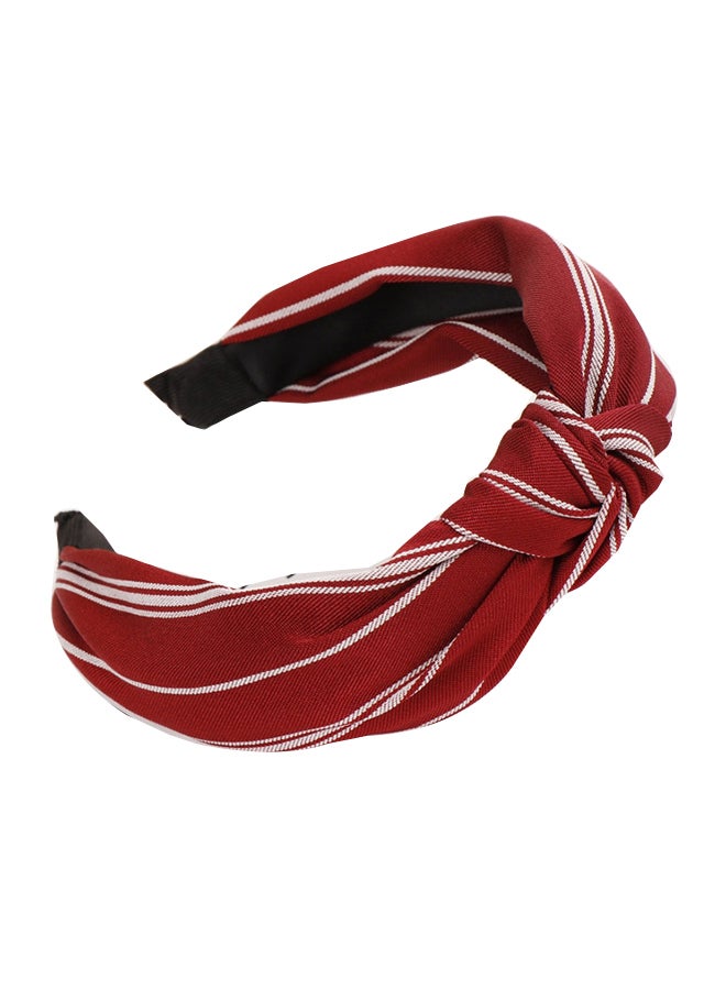 Polyester Bow Design Hair Band Red/White