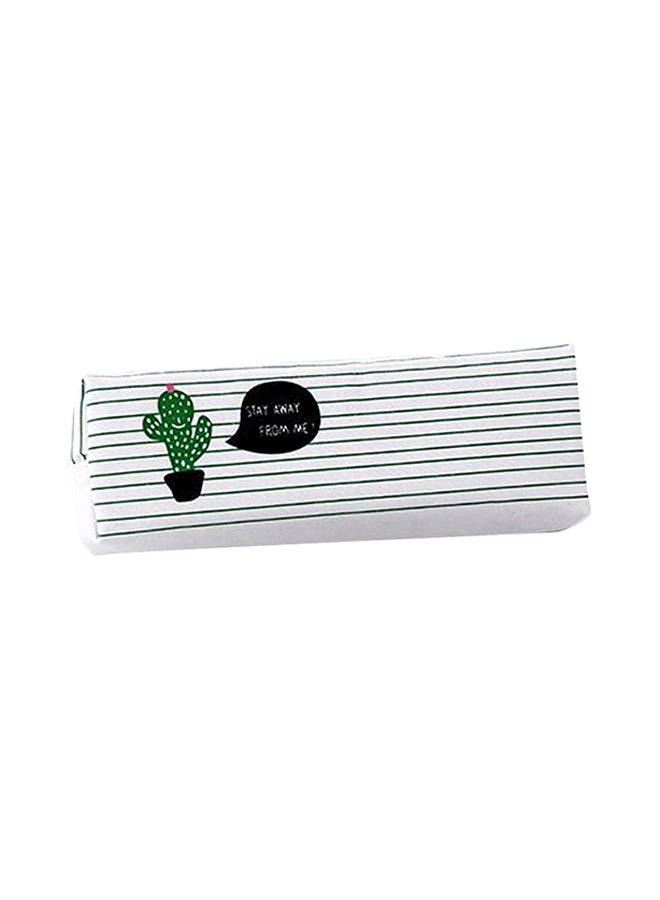 Generic - Print Cactus Octagonal Canvas Storage Pencil Case White - Image 1