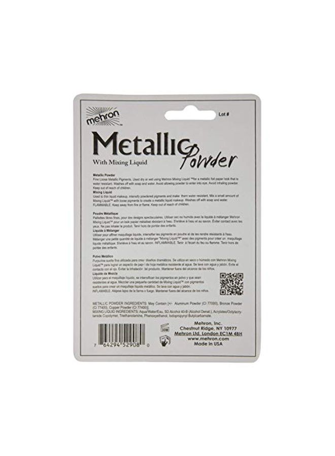 ميهرون بودرة ميتاليك مع زيت سائل للمزج فضي - Image 3