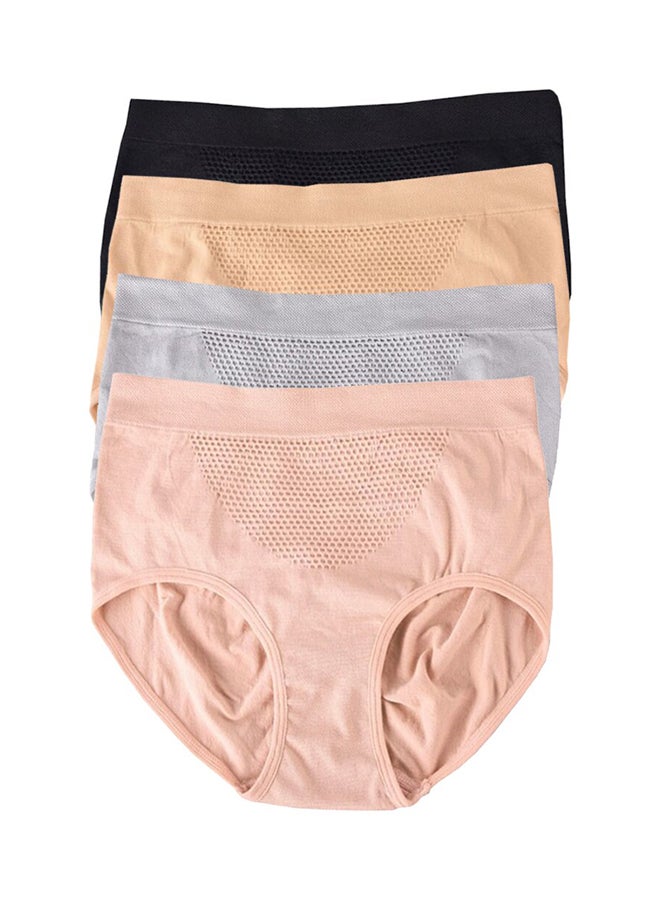 Generic - 4-Piece Solid Pattern Comfy Brief Set Multicolour - Image 1