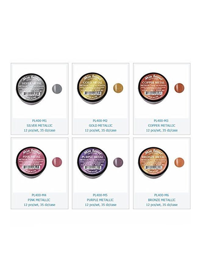 MIA SECRET Pack Of 6 Metallic Nail Acrylic Powder Multicolour  - Image 2